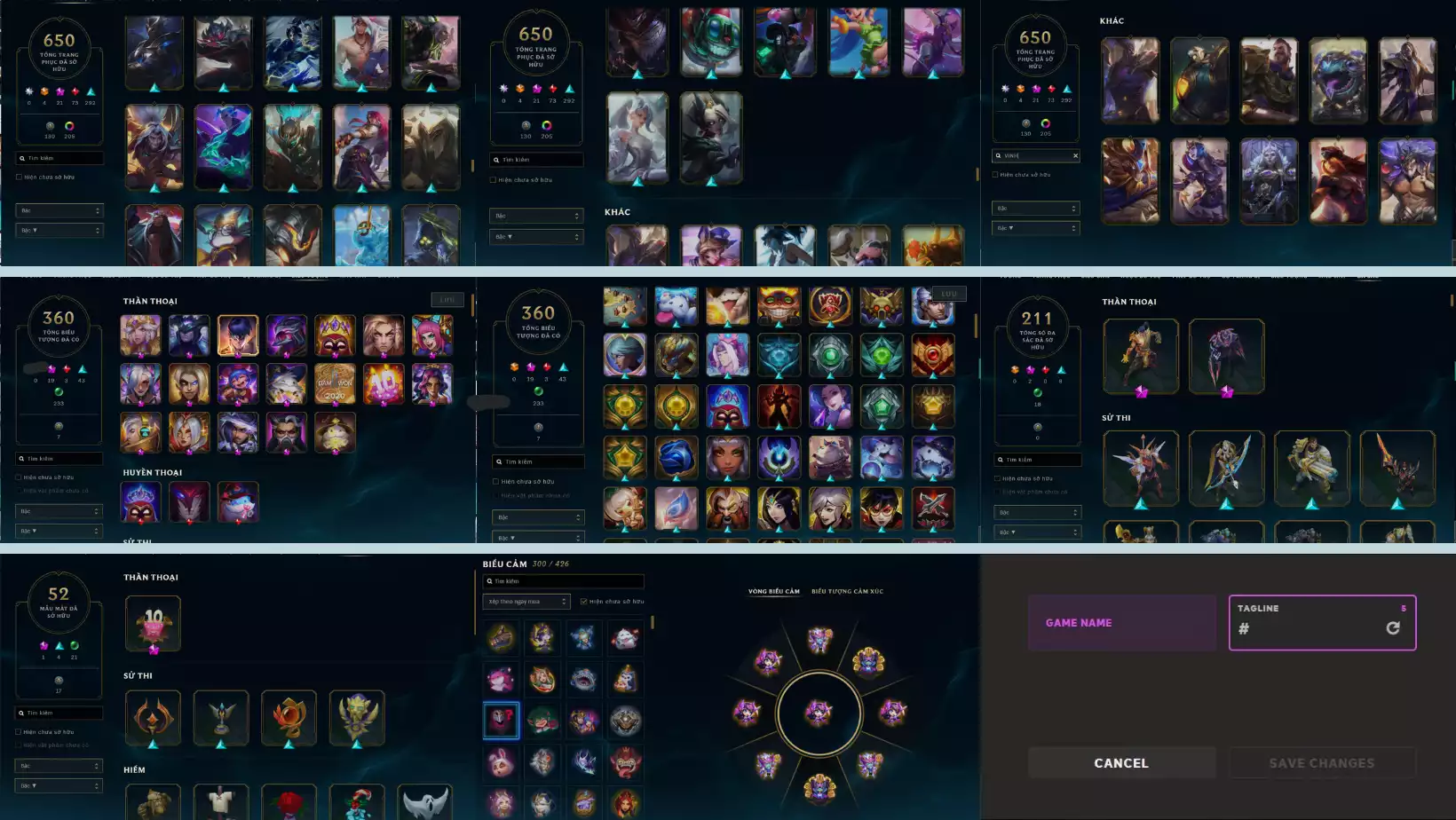 Ảnh ACC CHUYÊN 5VS5 BAO ĐẸP  SKIN : 650 4 CAM 21 TÍM 73 ĐỎ  292 SỬ THI 211 ĐA SẮC LV:422 RANK LB1 4 CỜ HIỆU FULL TƯỚNG DƯ 22K THL  DTCL : YASUO TÍ NỊ VÀ NHIỀU PET 3 SAO SÂN CHƯỞNG NHIỀU  DƯ 3 HC 1K9 PHA LÊ 605 MẢNH SAO CÒN ĐỔI TÊN